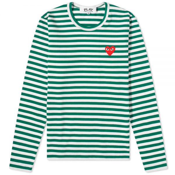 Comme des Garcons Play Women's Long Sleeve Heart Logo Stripe