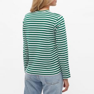 Comme des Garcons Play Women's Long Sleeve Heart Logo Stripe