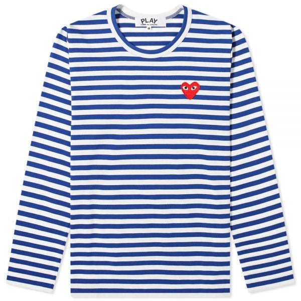 Comme des Garcons Play Women's Long Sleeve Heart Logo Stripe