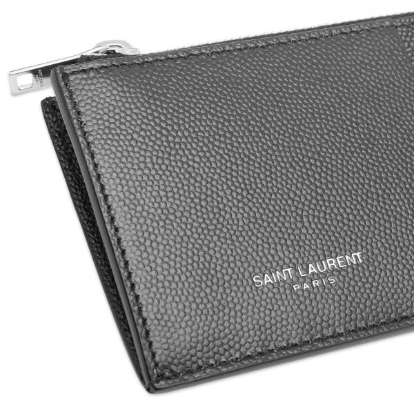 Saint Laurent Grain Leather Zip Card Case