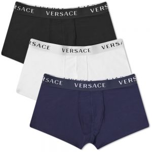 Versace Logo Waistband Trunks - 3 Pack