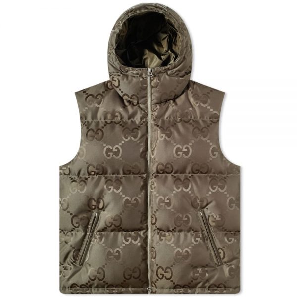 Gucci Jumbo GG Jacquard Down Hooded Gilet