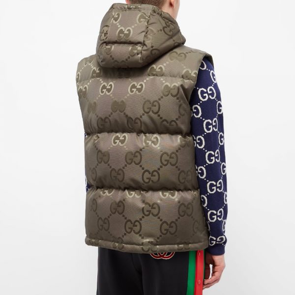 Gucci Jumbo GG Jacquard Down Hooded Gilet