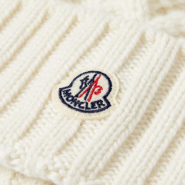 Moncler Logo Beanie With Pom Pom