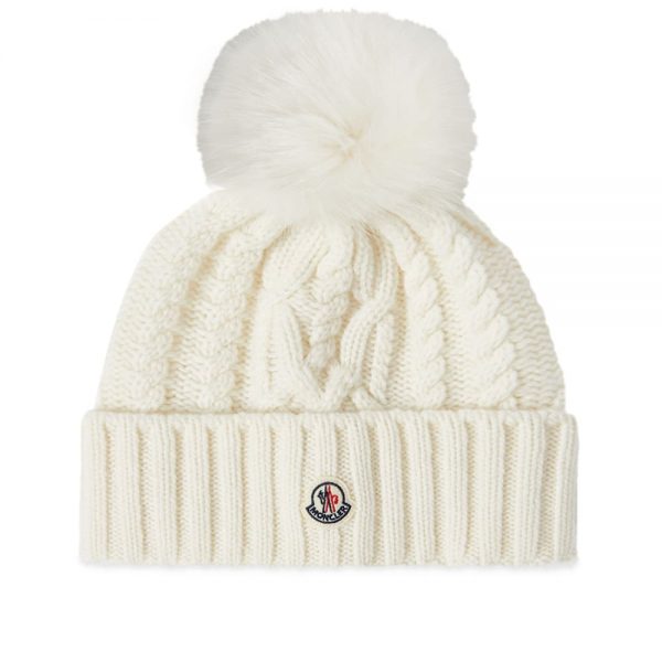 Moncler Logo Beanie With Pom Pom