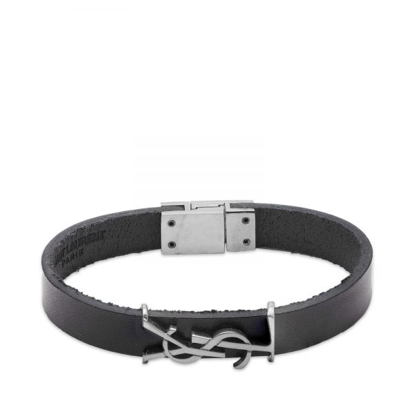 Saint Laurent YSL Logo Single Wrap Bracelet