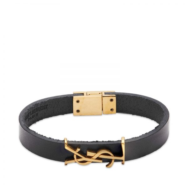 Saint Laurent YSL Logo Single Wrap Bracelet