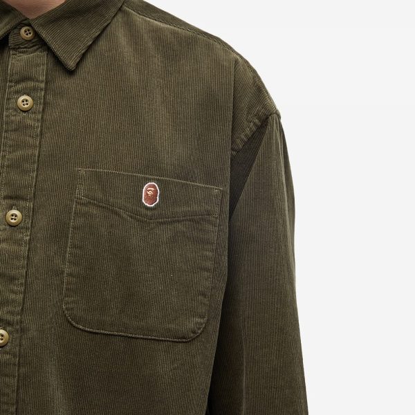 A Bathing Ape One Point Corduroy Relaxed Fit Shirt