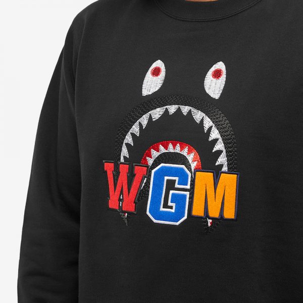 A Bathing Ape Shark Embroidery Crew Sweat