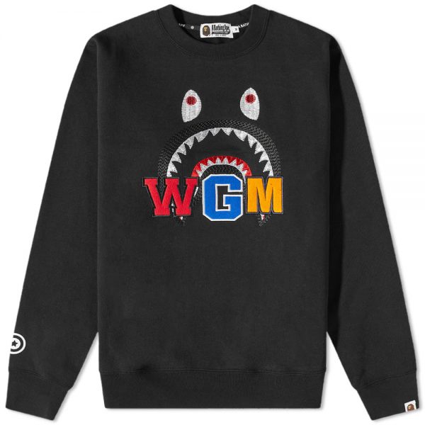 A Bathing Ape Shark Embroidery Crew Sweat