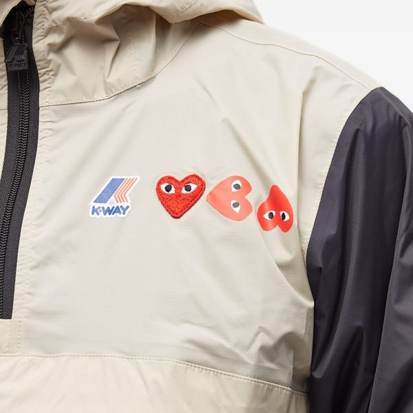 Comme des Garçons Play x K-Way Half Zip Block Colour Jacket