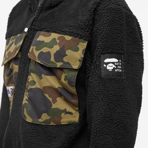 A Bathing Ape Big Pocket Relaxed Fit Boa Jacket