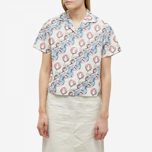 Maison Kitsune Dancing Girls Print Cap Sleeve Shirt