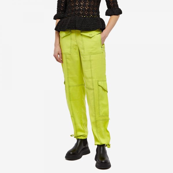 GANNI High Waist Cargo Pocket Pant