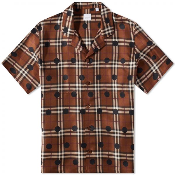 Burberry Havana Polka Dot Check Vacation Shirt