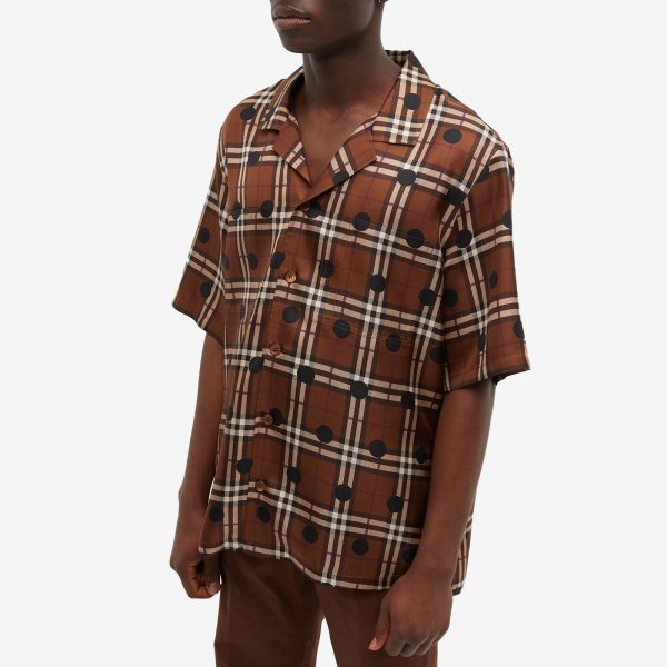 Burberry Havana Polka Dot Check Vacation Shirt