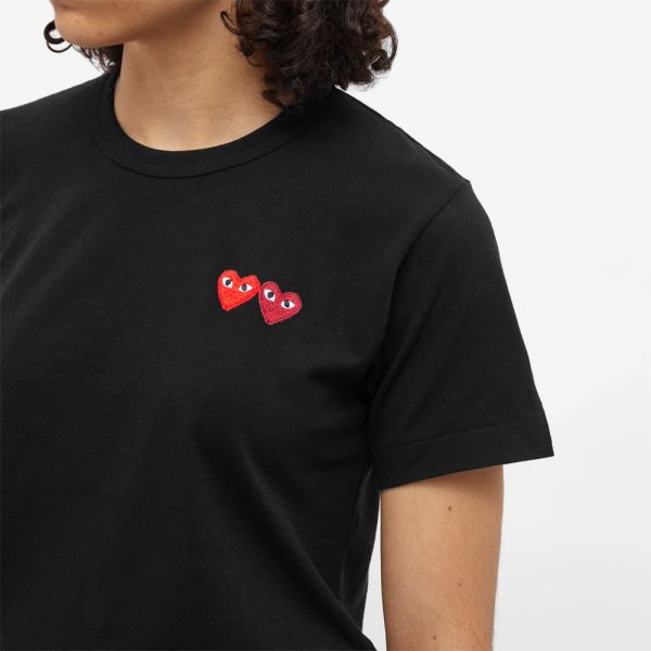 Comme des Garcons Play Women's Double Heart Logo T-Shirt