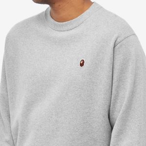 A Bathing Ape Ape Head One Point Relaxed Fit Crew Sweat