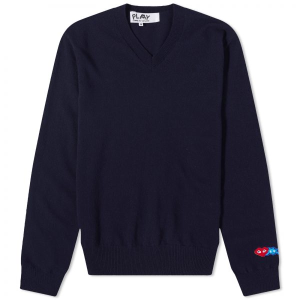 Comme des Garçons Play Invader Heart V-Neck Knit