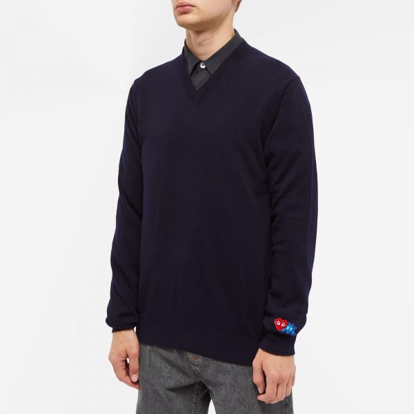 Comme des Garçons Play Invader Heart V-Neck Knit