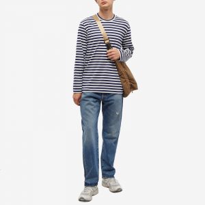 Comme des Garçons Play Long Sleeve Invader Heart Striped T-Shirt