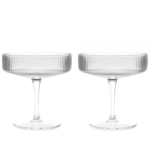 ferm LIVING Ripple Champagne Saucer - Set of 2