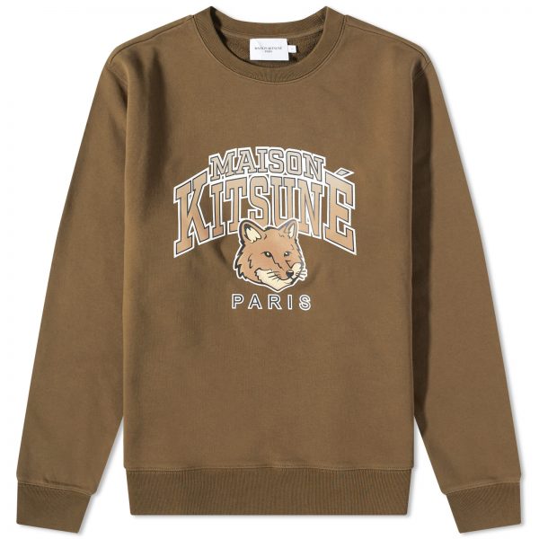 Maison Kitsune Campus Fox Regular Crew Sweat