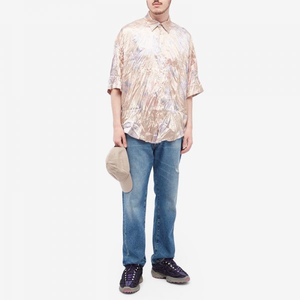 Acne Studios Setar Crinkled Flower Print Short Sleeve Shirt