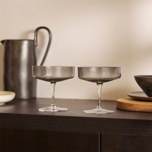 ferm LIVING Ripple Champagne Saucer - Set of 2