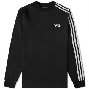 Y-3 3 Stripe Long Sleeve T-Shirt