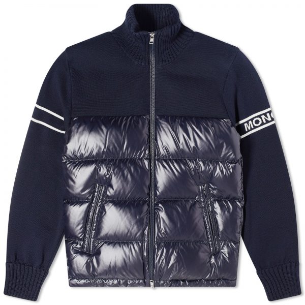 Moncler Wool Blend Down Knit Jacket