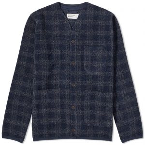 Universal Works Check Wool Fleece Cardigan