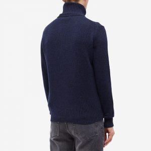 AMI Paris Tonal Heart Cashmere Roll Neck Knit