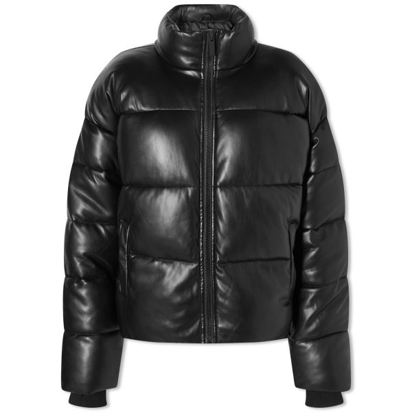 Good American Leather Look Puffer Jacket