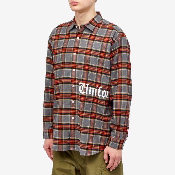 Uniform Experiment Gothic Logo Flannel Shirt