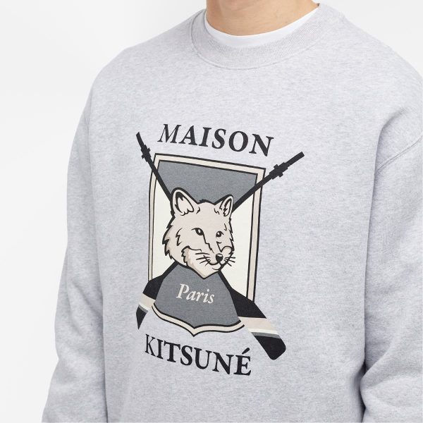 Maison Kitsune College Fox Printed Comfort Crew Sweat