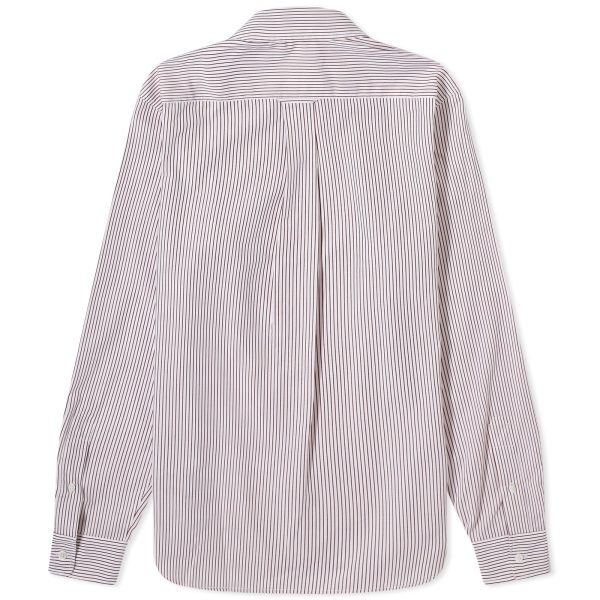 Maison Kitsune Handwriting Logo Classic Stripe Shirt