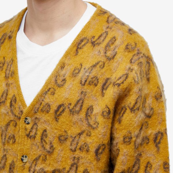 Beams Plus Paisley Jacquard Mohair Cardigan