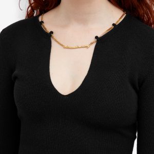 Alexander Wang V-Neck Logo Necklace Top