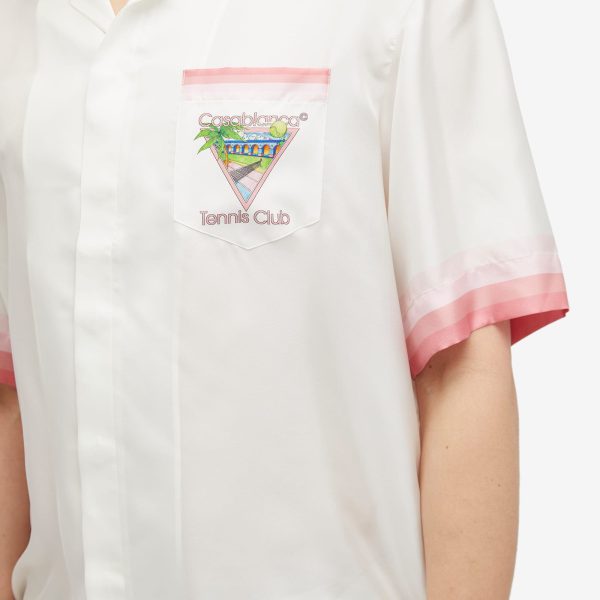 Casablanca Tennis Club Short Sleeve Silk Shirt