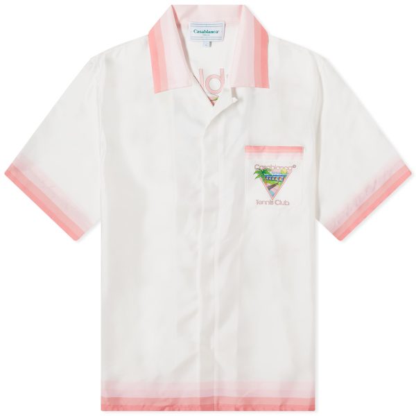 Casablanca Tennis Club Short Sleeve Silk Shirt