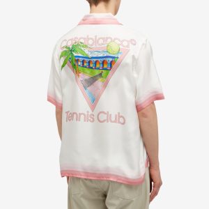 Casablanca Tennis Club Short Sleeve Silk Shirt