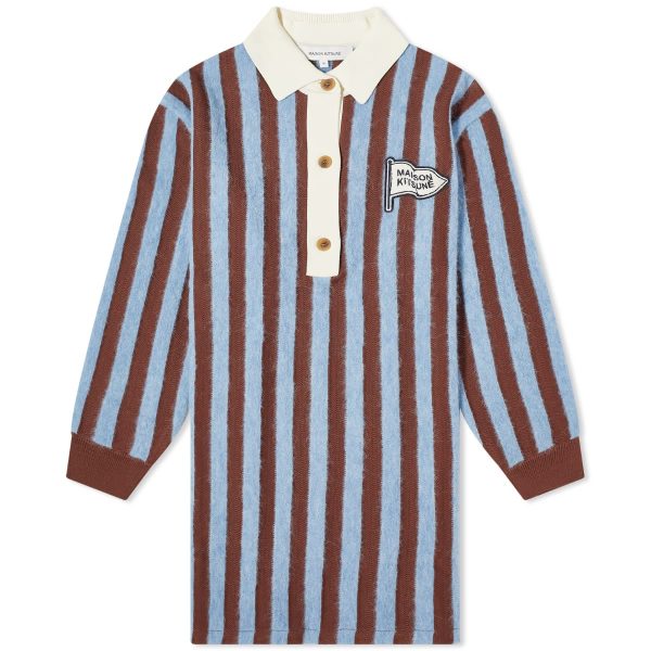 Maison Kitsune Striped Polo Dress