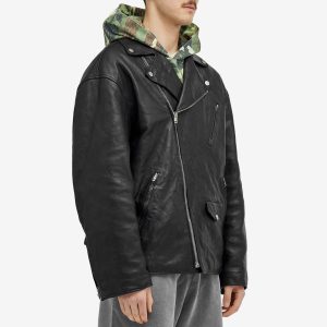 Acne Studios Liker Distressed Nappa Leather Jacket