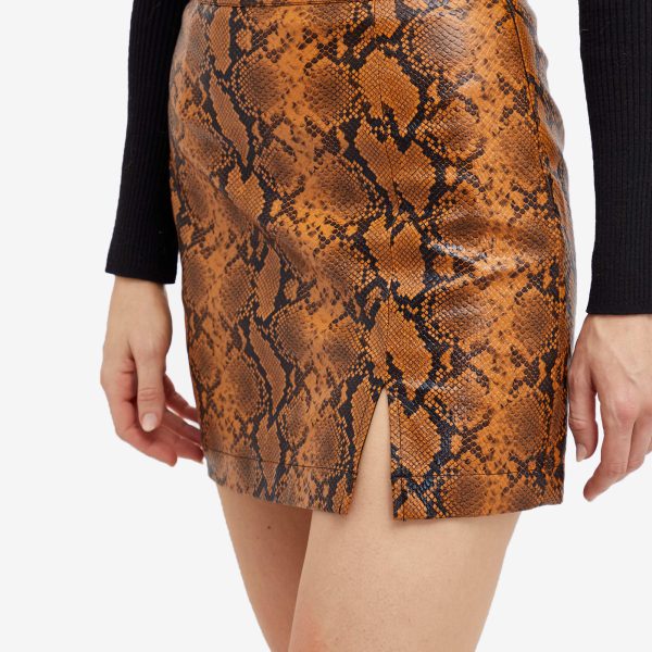 KITRI Collette Snakeskin Vinyl Mini Skirt