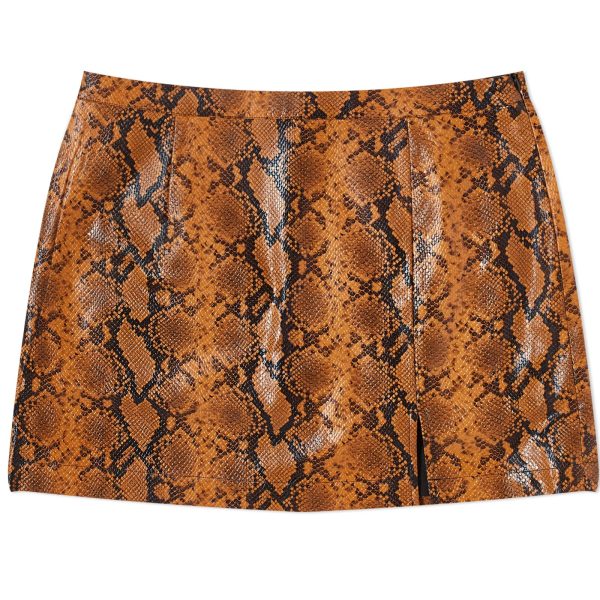 KITRI Collette Snakeskin Vinyl Mini Skirt