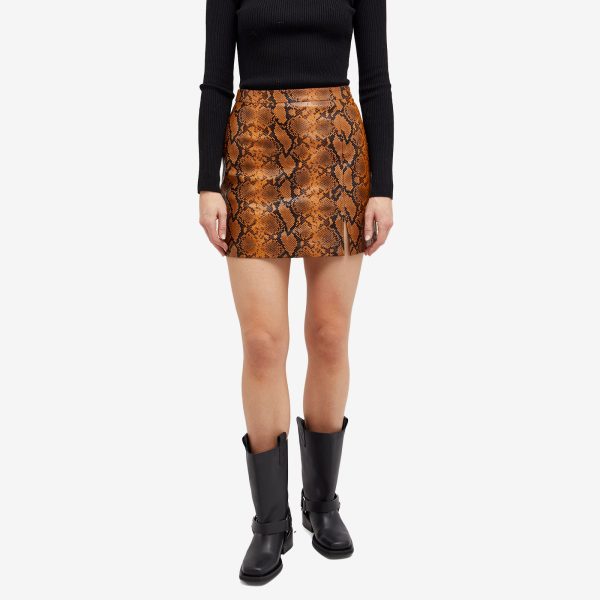 KITRI Collette Snakeskin Vinyl Mini Skirt