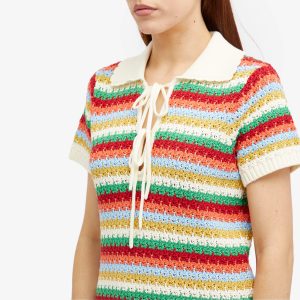 KITRI Ridley Multi Striped Crochet Knit Mini Dress
