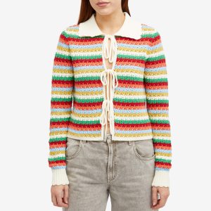 KITRI Evie Multi Striped Crochet Knit Top