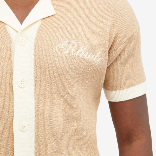 Rhude Contrast Knit Button-Up Polo